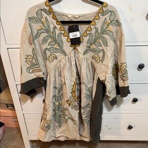 Floral Embroidered Women's Top